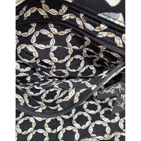 Vera Bradley Camellia Sweetheart Black/White Top Zip Shoulder/Tote Cotton MEDIUM - Picture 6 of 8